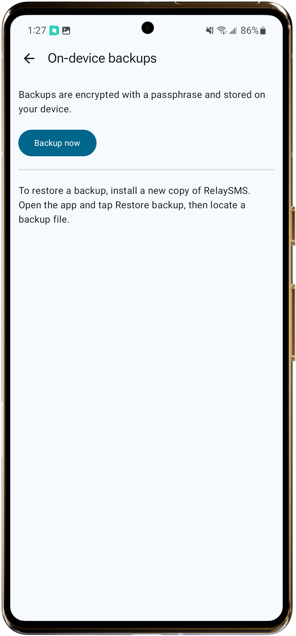 Backup screen 1