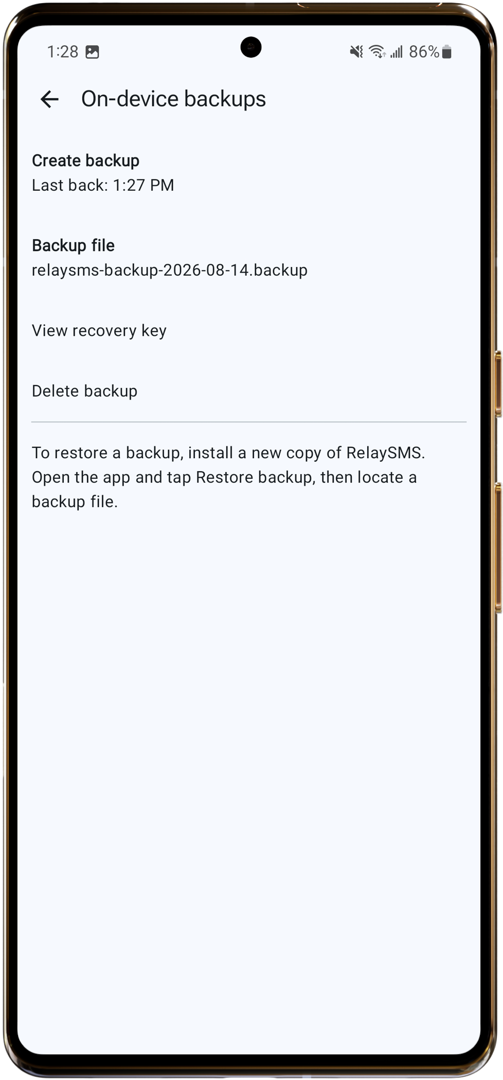 Backup screen 5