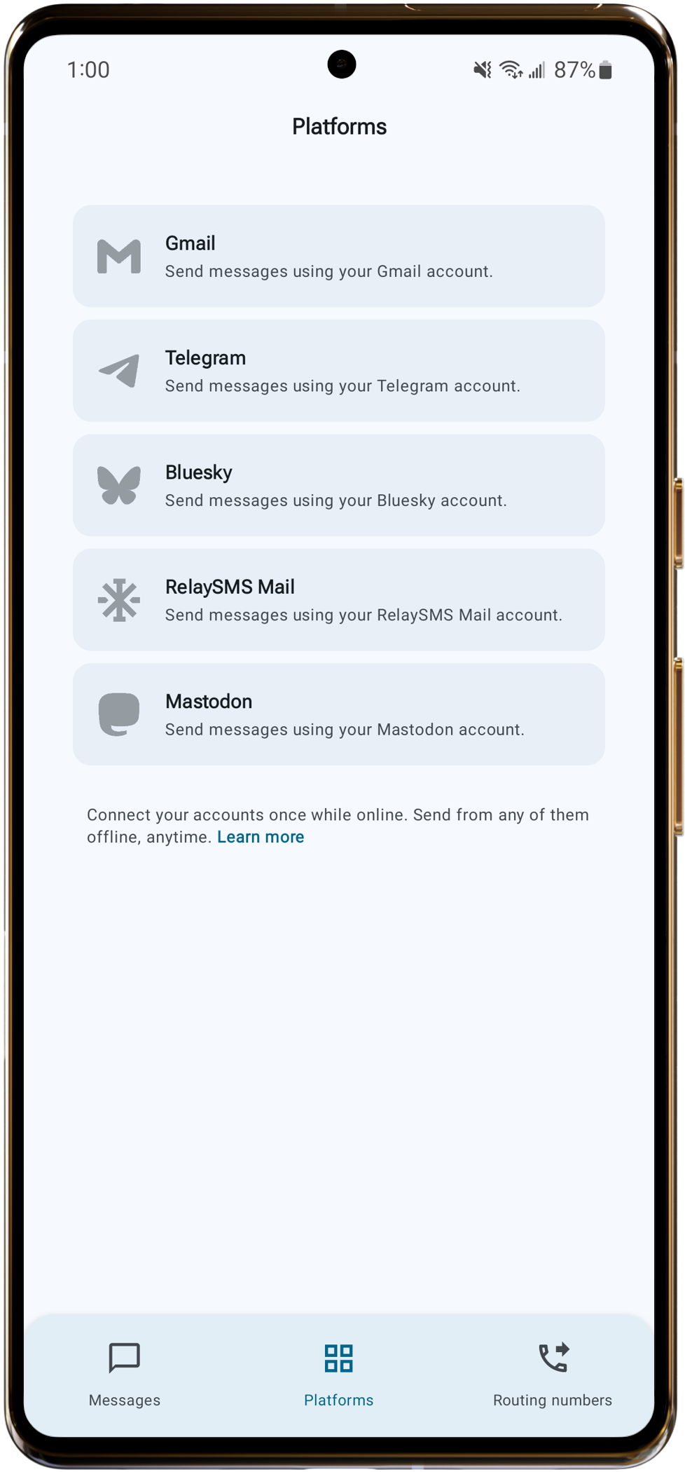 Saved Accounts Screen