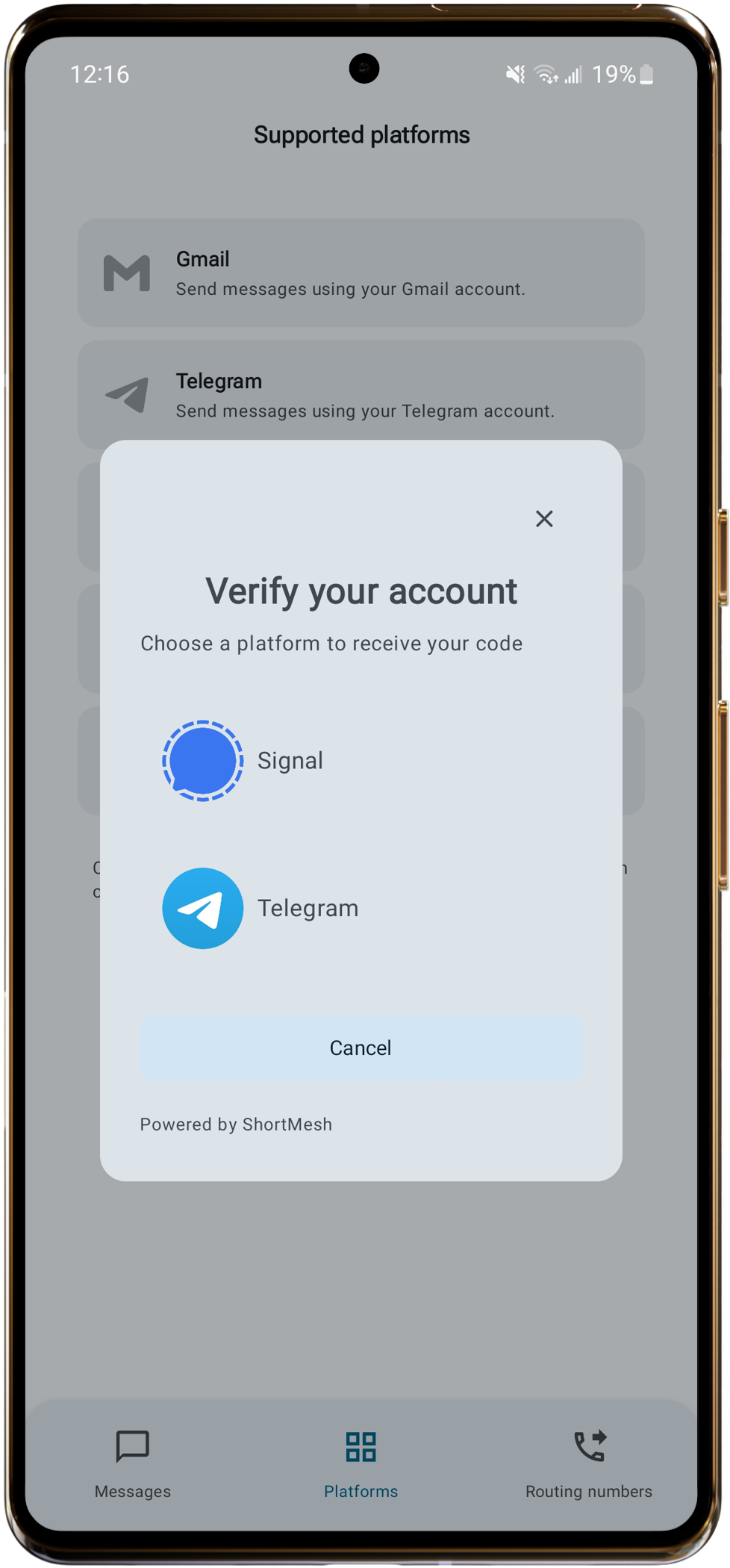Platform to receive code