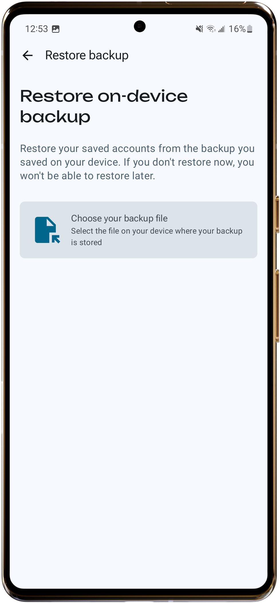 Restore back-up